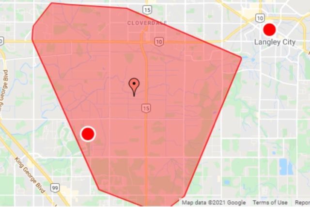 Cloverdale surrey langley power outage 